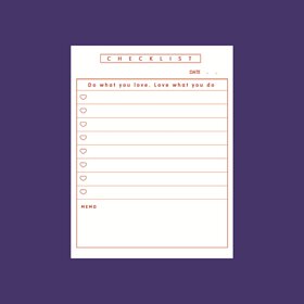 韓國簡約checklist Memo Pad (長版)