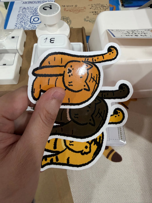 如虎自家製-瑜伽小貓系列貼紙